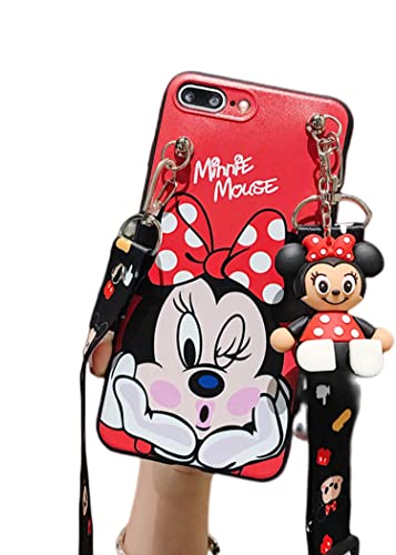 Threesee For Iphone 14 Pro Max Cute Cartoon Case,Minnie Mickey Mouse Women Girls Kids Soft Tpu Protective Phone Case Cover With Pendant Lanyard For Iphone14 Pro Max 6.7 Inch,Minnie Mouse #TOP7