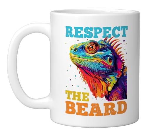 Taza Cerámica Bearded Dragon Pogona Reptile Blanca 11 oz miniatura 1
