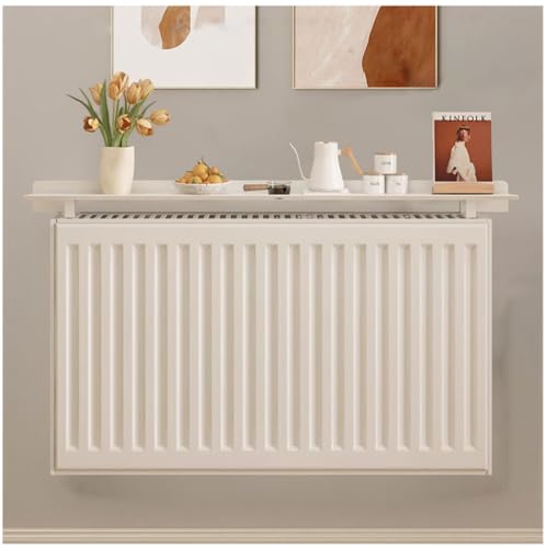 Hmtbet Cubreradiador Blanco, Estantes para Radiador de 40 a 200 cm de Ancho y 15 cm de Alto, Moderno Mueble de Cocina para Sala de Estar, Dormitorio, Pasillo, Decoración,Blanca,60cm*15cm