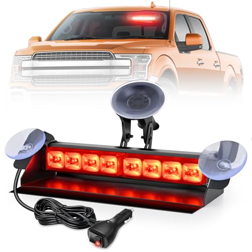 Image of Nilight 8LED Red Traffic Advisor Strobe Light Bar Hazard Safety