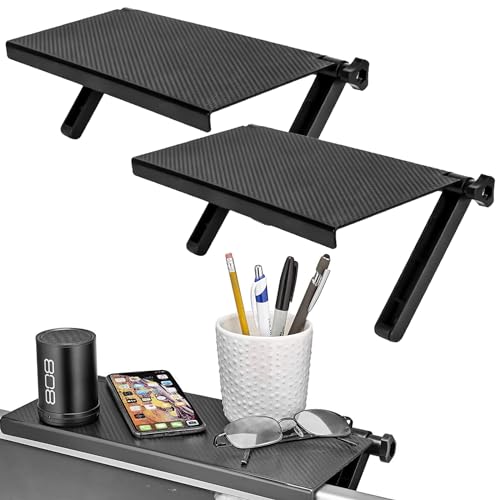 YOYIAG 2Pcs Adjustable TV Top Shelf Monitor Top Storage Shelf, Monitor Screen Shelf, for Cable Box Streaming Devices, Router