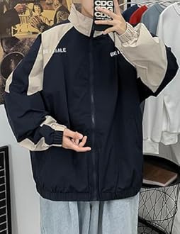 Wyeysyt Women Windbreaker Jacket Y2k Varsity Jackets Oversized Vintage 90s Jacket