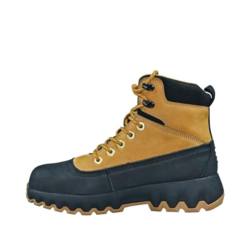 Image of Mens Work Boots Composite Toe Boots for Men Genuine Leather Rubber Sole No Slip Waterproof Shoes Industrial & Construction Safety