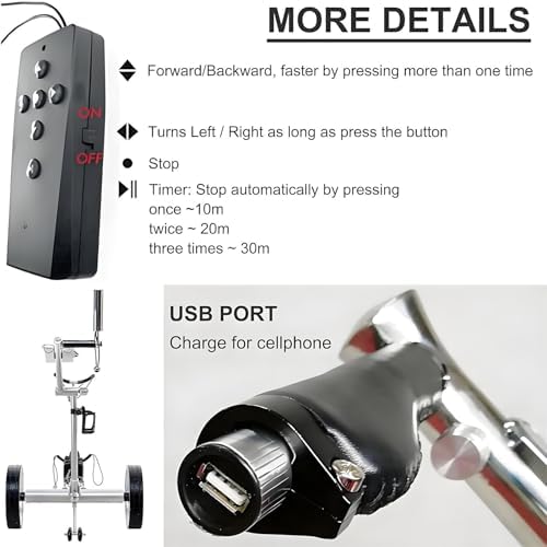 Electric Golf Trolley - Foldable Electric Push Cart with Remote Control, 1500 Life Cycle Lithium Battery, Twin Motors, 12km/h Speed, 30° Climbing Ability