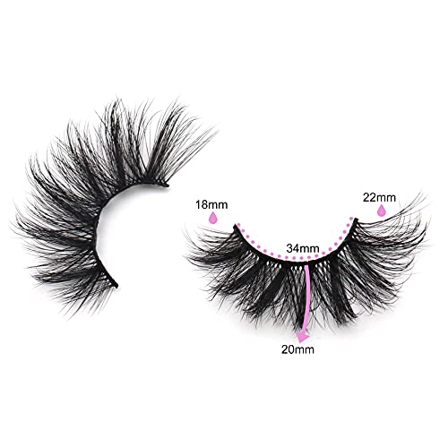 Veleasha Lashes Fluffy Wispy Faux Mink Eyelashes Criss-cross False Lashes 10 Pairs Pack Fake Eyelashes for Women (6D60)