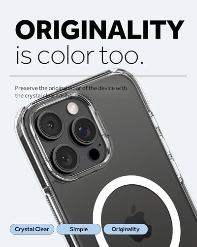 Image of Spigen Caseology Quartz Crystal Mag Back Cover Case for iPhone 16 Pro Max, MagSafe Compatible, Clear Transparent - PC+TPU | Crystal Clear