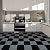 Alow 25pcs Carpet Tiles Peel and Stick,12" x 12" Carpet Squares Self Adhesive, Cover 25Sp.ft Easy to use for Bedroom,Kitchen and More (All Black)