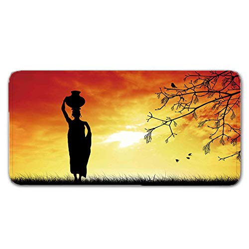 FAIEK Alfombras De Pasillo Chica al Atardecer Largas Moquetas Largo Entrada Felpudos Patrón 3D Anti-desvanecimiento Anti-Sucio Aplicar para Ventana De Bahia Dormitorio Sala Lavable Cortable 50x80cm