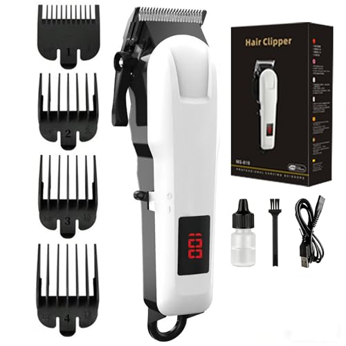 RUIM Professional Hair Clippers for Men, Cordless & Corded Barber Clippers, Rechargeable Haircut Kit with Adjustable Lever & Guide Combs for Home Hair Cutting and Grooming