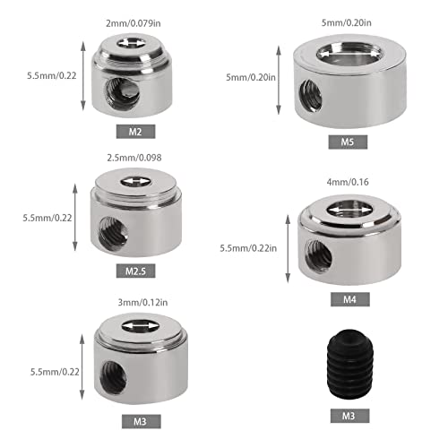 Tope de tren de aterrizaje para avión RC: kit de 20 collares de cobre plateado 4
