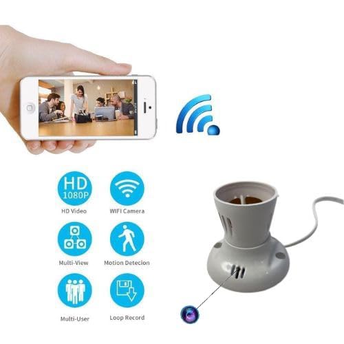 Image of TMY 1080P FHD WiFi Bulb Holder Shape Mini Hidden CCTV Camera with Audio and Video Recording | App Controlled Remote Monitoring | SD Card Support Upto 128 gb (TMY09)