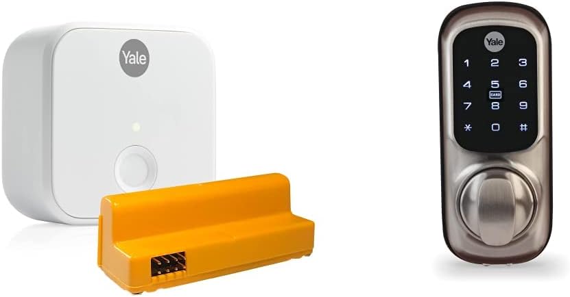Yale Connect Wi-Fi Bridge + Yale Access Module & Keyless Connected Ready Smart Door Lock, Smart Living YD-01-CON-NOMOD-SN, Touch Keypad, Pin Code Access Lock, Thumbturn Operation Yale Connect Wi-Fi Bridge + Yale Access Module & Keyless Connected Ready Smart Door Lock, Smart Living YD-01-CON-NOMOD-SN, Touch Keypad, Pin Code Access Lock, Thumbturn Operation