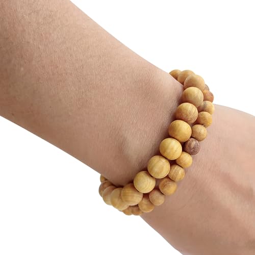 LAMARE Titre BRACELETS PALO SANTO - Bracelets Faits à la Main en Bois Naturel de Palo Santo - Élégant avec Propriétés Apaisantes - Design Moderne et Discret (8 mm) – vue 4