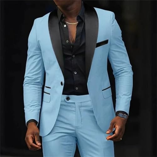 Men's Party Suit 2-Piece Set - Slim Fit Shawl Lapel Blazer & Pants for Weddings & Prom3