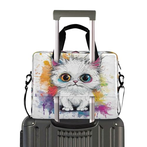 Maletín para portátil con asas y correa 15.6" diseño gato miniatura 3