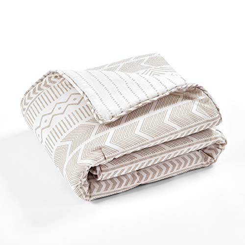 Lush Decor Hygge Geo Throw Blanket, 60" X 50", Taupe & White #TOP2