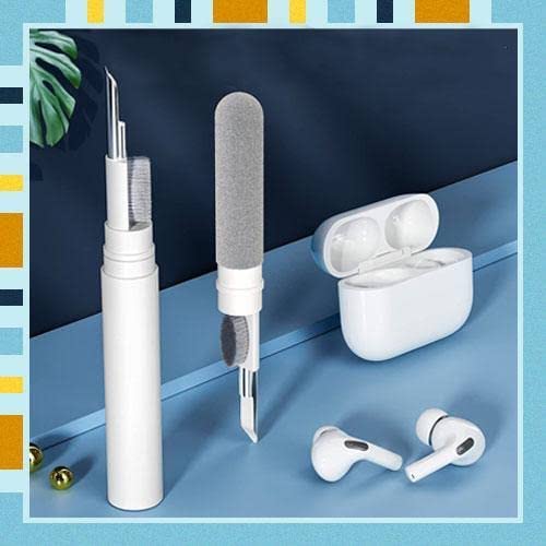 Image of OAHU Bluetooth Earbuds Cleaning Pen Tool /Kit for Airpods, 3 in 1 Multifunction and Soft Dust Removal Brush Pen, Earwax, Earphones, Case, Keyboards, Camera, Mobile Phone Etc