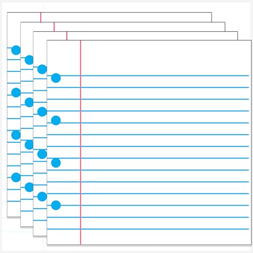 Pack of 50, Notebook Paper Napkins, Lined Paper Design Disposable Napkins for Back to School, Teacher Appreciation, Classroom, Kindergarten, First Day of School Party Supplies, 13x13 Inches Unfolded