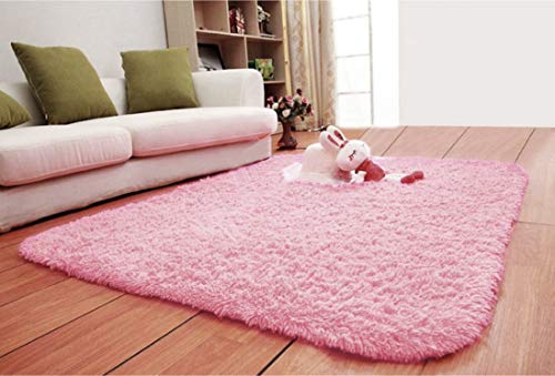Actcut Ultra Soft Indoor Modern Area Rugs Fluffy Living Room Carpets For Children Bedroom Home Decor Nursery Rug 4X5 Feet, Pink #TOP2