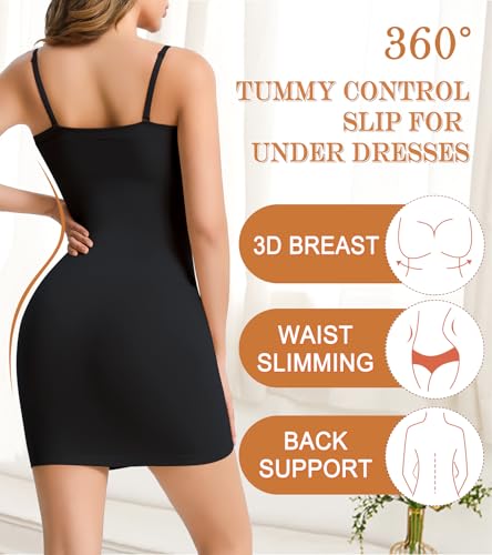 Image of Strapless Shapewear Slips for Under Dresses Full Slip Dress for Women Tummy Control Seamless Slimming Body Shaper