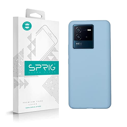 Image of SPRIG Compatible with IQOO Neo 6 5G Liquid Silicone Premium Back Cover Drop Tested Shock Proof Mobile Case for Men, Women, Boys and Girls with Camera Protection (Light Blue)