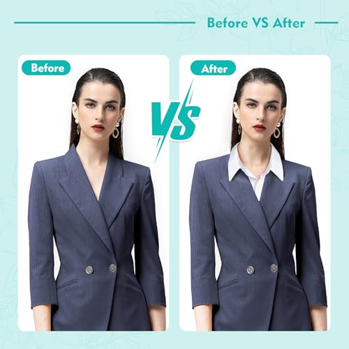 Fake Collar, Collar for Women, [2Pieces White+Black] Shirt Collar Dickey Collar, Half False Blouse Collar for Women & Girls Favors (M)4