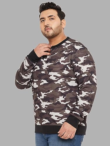 Image of AUSTIVO Men's Multi Colour Block Round Neck Plus Size Sweatshirt(3300A)