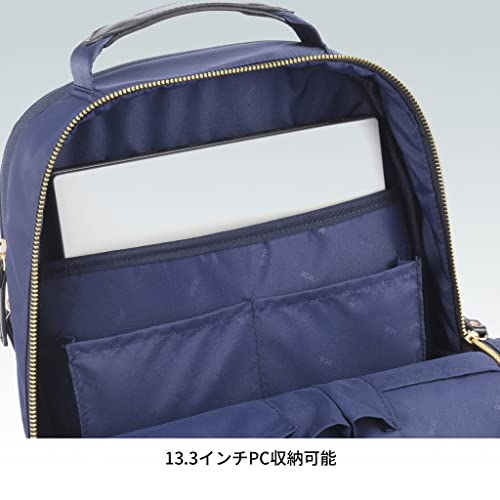 エースジーン ビジネスリュック スリファム レディース リュックサック A4サイズ 13.3インチ対応 ネイビー(サステナver.) W27×H38×D14cm