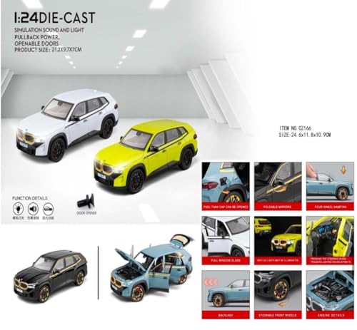 Image of Exclusive Alloy Metal Pull Back Die-Cast Car Diecast Metal Pullback Toy Car with Openable 6 Doors,Light Music Boys Gifts Toys (1:24 B-M-W XM SUV-White Color)