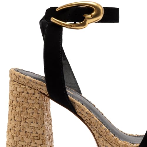 Dolly Verona Sandal In Black Suede And Natural Raffia4