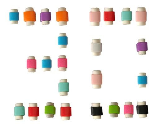 Image of Colorful Cable Protector Compatible with iPhone, iPad & iWatch Chargers | Anti-Break USB Cord Saver | Pack of 30 (Random Color)