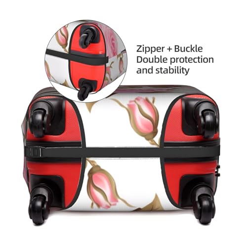 Floral Flower Rose Printed Luggage Cover Elastic, Washable, Universal Fit 18-32 Inch Travel Suitcase Cover Easy To Identify4