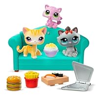 Littlest Pet Shop - Special Dinner set with 3 Animals and Accessories - LPS Cat Sushi Play Set - Toy for Children from 4 Years - BF00636