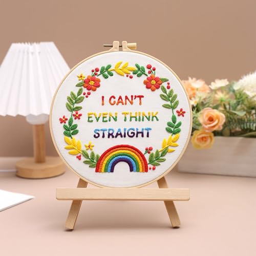 Image of Louise Maelys LGBT Pride Embroidery Kit for Beginners Rainbow Craft | Cross Stitch Kits for Creative Expression, Needlepoint Kit for Adults to Enjoy Meaningful Crafts, Gifts and Home Decor