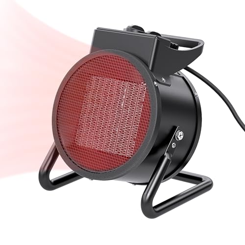 NAIZY Radiateur soufflant économe en énergie - 2 kW - Silencieux - Céramique - Chauffage électrique avec protection contre la surchauffe et chauffage rapide - Chauffage de construction - Noir