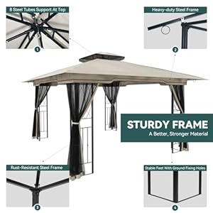   11x13-Outdoor-Gazebo-Patio-Gazebo-with-Mosquito-Netting-and-Corner-Frame-Screen-Wall-Double-Roof-Design-Sun-Water-Proof-Canopy-Shelter-for-Backyard-Garden-Deck-Grey