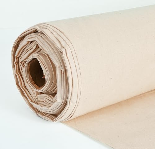 Calico Fabric (2 Metre, Natural - 58”) Unbleached Medium Weight 100% Cotton