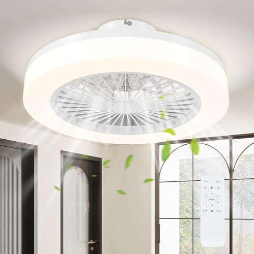 HOMCOM Ventilatore a Soffitto con Luce LED Regolabile, 6 Velocità
