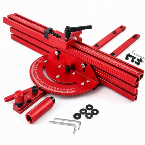 Precision Miter Gauge for Table Saw Adjustable Table Saw Miter Gauge with Aluminum Fence Precision Angle Cutting Guide for Woodworking Router Table and Sawing Projects