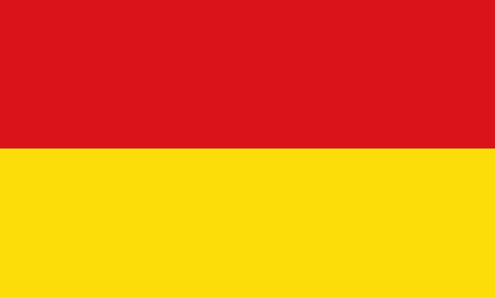 Large Flag Generic flag red #da121a and yellow #fcdd09 5 × 3, colors according to Taller de Heráldica y Vexilología | landscape flag | 1.35m² | 14.5sqft | 90x1
