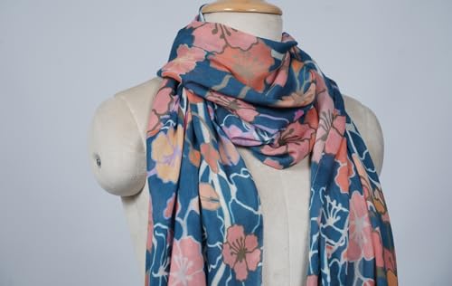 Image of VIC Cotton Modal Digital Print Scarf for Women | Digital Print Designer Stole | Soft Lightweight Luxury Wrap | Premium Cotton Modal Blend | 55 x 170 cm | VIC-SM-DP5517