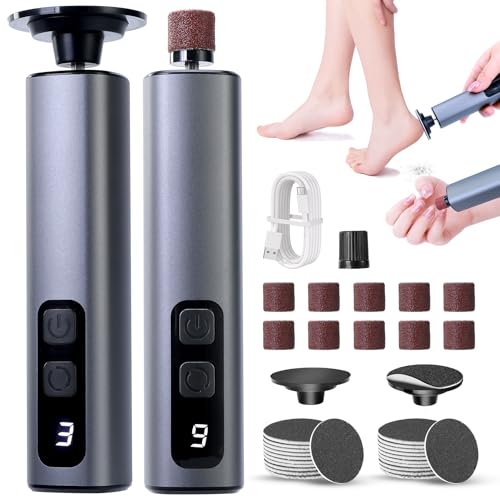 VAYALT 2-in-1 Electric Callus Remover with Digital Display, 9 Speeds Electric Callus Remover, Pedicure Set, Foot Care Electric, for Cracked Heels, Corns & Calluses