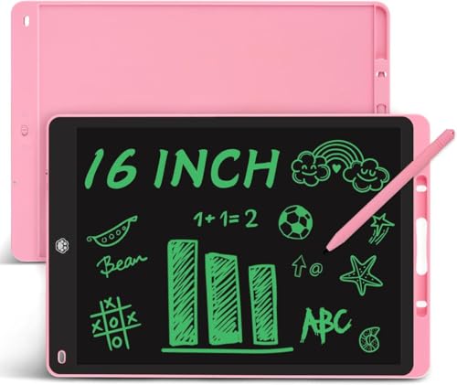 Image of LCD Writing Tablet 16 inches Paperless Memo Digital Tablet Pad for Writing /Drawing /Scribble Board /Erasable Doodle Pad for Educational Toy for Kids 16 inch Multicolour (16-inch)