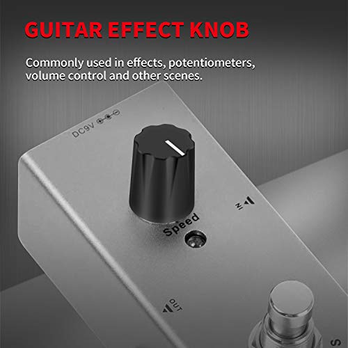 DaierTek 10Pcs Guitar Effect Knob Volume Control Knob Plastic 1900 Davies Style Knob Metal Insert with Set Screw for Guitar Pedal Effect