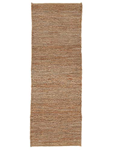 carpetfine Juteteppich Nala Läufer Beige 70x240 cm | Moderner Teppich für Wohn- und Schlafzimmer