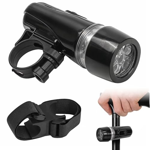 Cane Light, Lights Flashlight for Walker Walking Stick Wheelchair Attachment, with 2 Types of Mount Strap Clip, LED Handle Holder, Portable Torch for Universal Safety Balancing Mobility Disability Aid