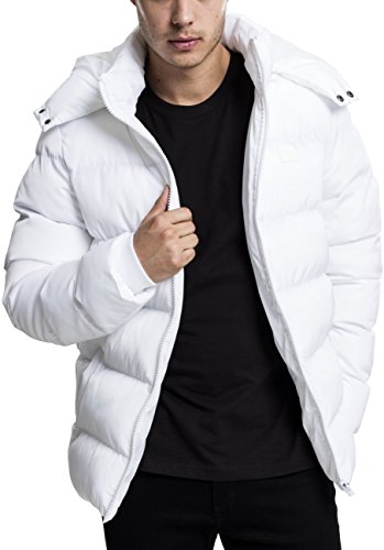 Preisvergleich Produktbild Urban Classics Herren Hooded Puffer Jacket Jacke, White, L