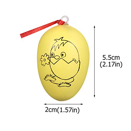 Ovo de Páscoa Pintado à Mão Ovo de Plástico Falso para Pintar Festas de Páscoa Ornamento para Pendur