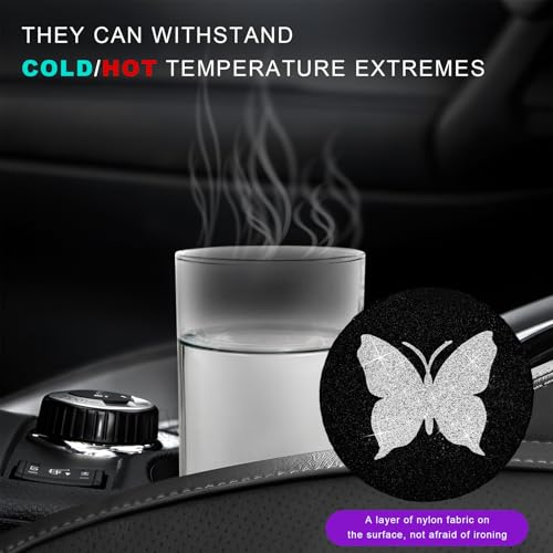 Portavasos para carro butterfly con brillo plateado 2 pcs miniatura 3