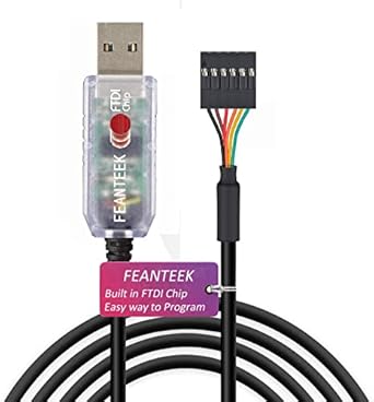 FEANTEEK USB to TTL Cable 3.3V with 6P Header USB to Serial Cable ...